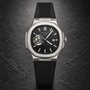 Мъжки Patek Philippe Nautilus Open Heart Black Dial Rubber #337
