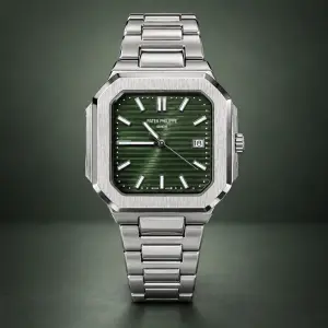 Мъжки Patek Philippe Nautilus Square Green Dial Steel #355