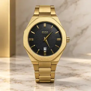 Мъжки Hugo Boss Octagon Gold / Black Dial #368