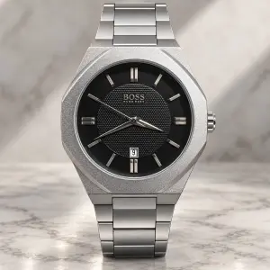 Мъжки Hugo Boss Octagon Steel / Black Dial #363