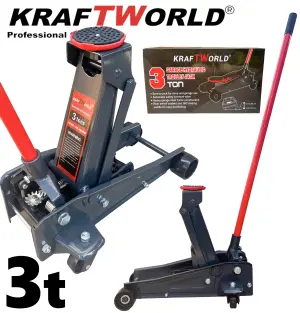 Нископрофилен хидравличен крик тип крокодил KraftWorld 3т 140-460 мм