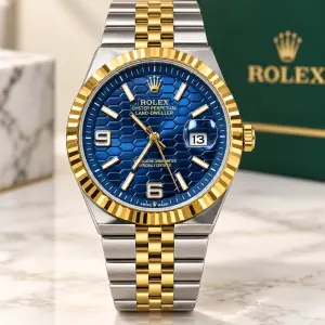 Мъжки Rolex Land-Dweller Two-Tone Blue Honeycomb Dial #409
