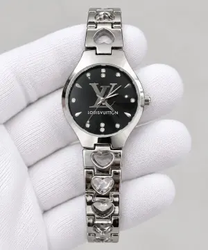 Дамски Louis Vuitton Steel Heart Bracelet / Black Dial #433