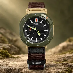 Мъжки Casio Pro Trek Olive Green / Brown Strap #457