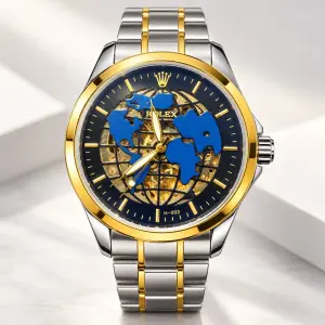 Мъжки Rolex Skeleton World Map Two-Tone / Navy Dial #475