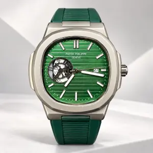 Мъжки Patek Philippe Nautilus Open Heart Green Dial / Green Rubber #473