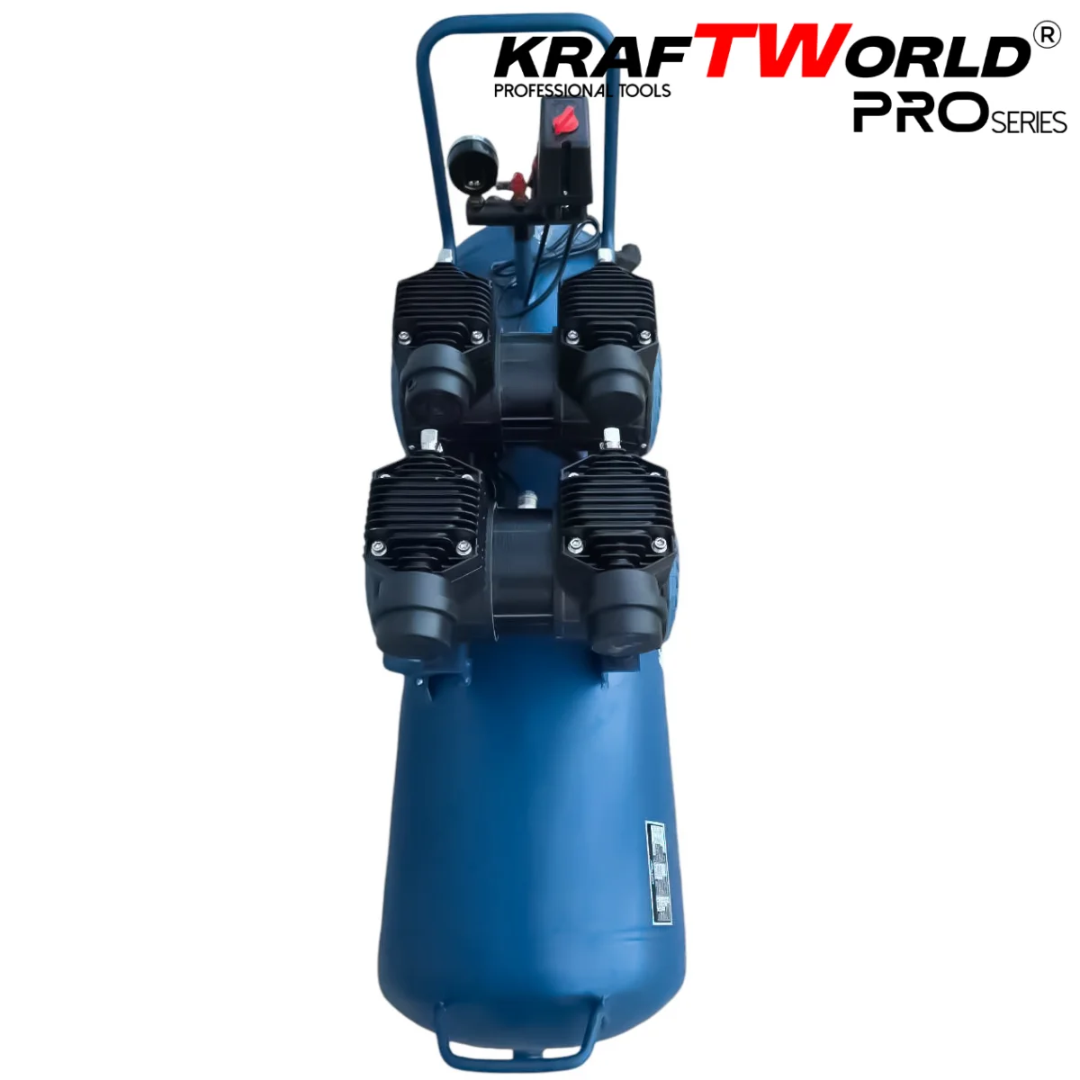 Тих безмаслен компресор KraftWorld 200 л – 3000W, 8 bar