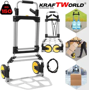 Сгъваема количка за багаж KraftWorld товароносимост 150 кг