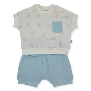 F1464 К-кт 2ч. Муселин PILLOWY 9-12m/80cm BLUE