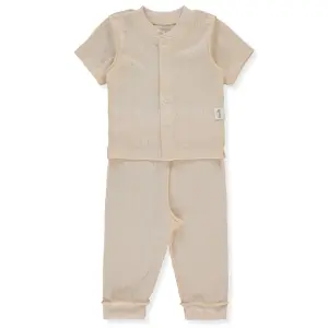 F1466 Пижама 2ч. BASIC/26 1-3m/62cm BEIGE
