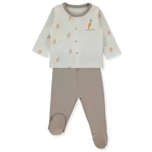 F1475 Пижама 2ч. BABY CARROT 1-3m/62cm BROWN