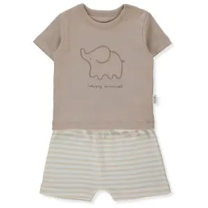 F1477 Пижама 2 ч. HAPPY ANIMAL 12-18m/86cm BEIGE