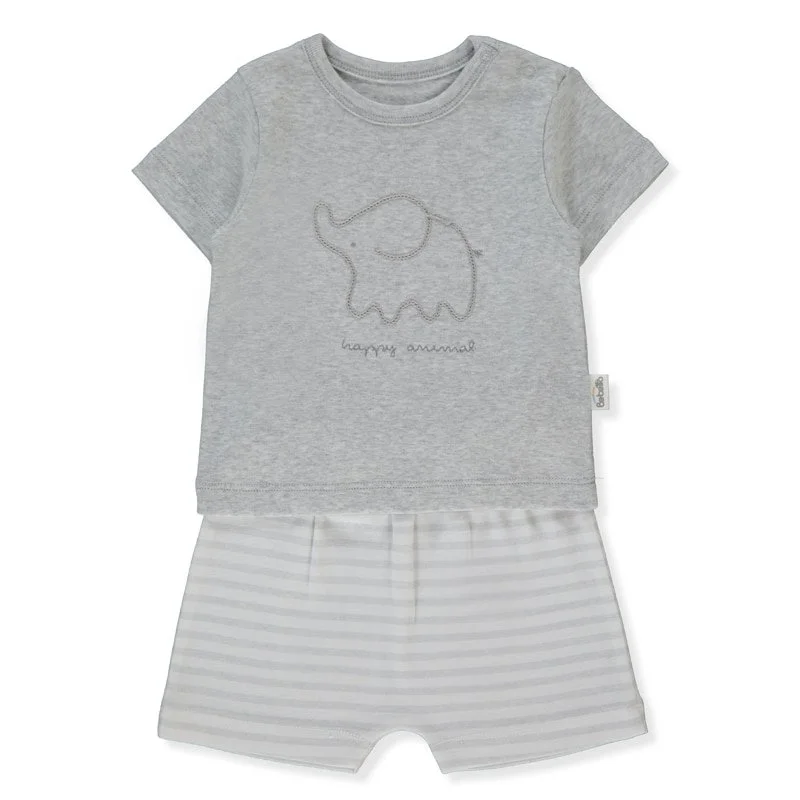 F1477 Пижама 2 ч. HAPPY ANIMAL 6-9m/74cm GREY