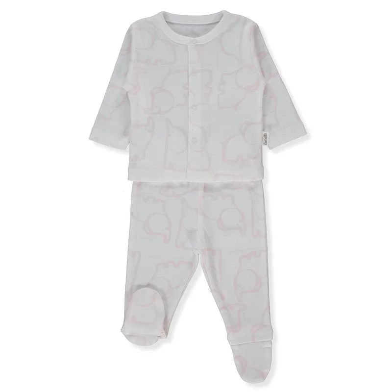 F1478 Пижама 2 ч. HAPPY ANIMAL 3-6m/68cm PINK