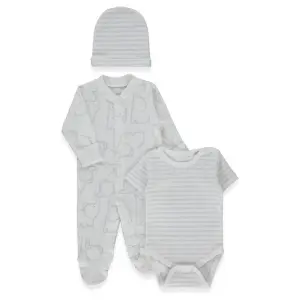 Z1134 К-кт 3ч. гащ HAPPY ANIMAL 0-3m/62cm GREY